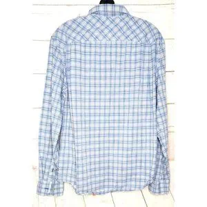 sean john tailored fit dress shirt Sean John Tailored Fit Button Down Shirt Blue Plaid Size 3XL